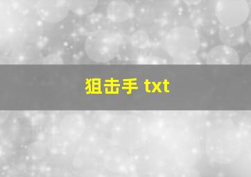 狙击手 txt